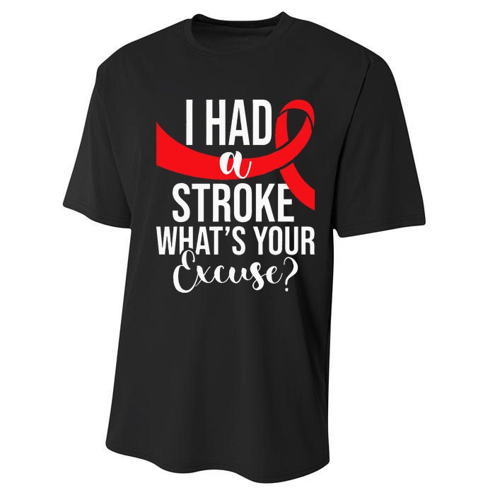 I Had A Stroke Stroke Survivor Red Awareness Ribbon Performance Sprint T-Shirt