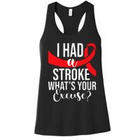 I Had A Stroke Stroke Survivor Red Awareness Ribbon Women's Racerback Tank