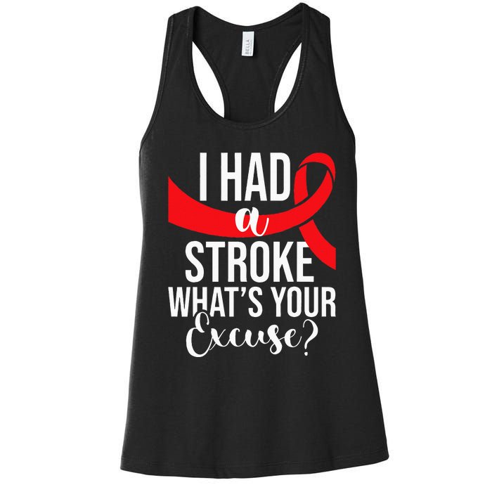 I Had A Stroke Stroke Survivor Red Awareness Ribbon Women's Racerback Tank