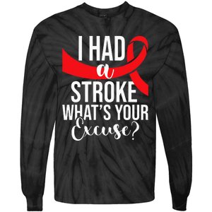 I Had A Stroke Stroke Survivor Red Awareness Ribbon Tie-Dye Long Sleeve Shirt