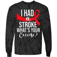 I Had A Stroke Stroke Survivor Red Awareness Ribbon Tie-Dye Long Sleeve Shirt