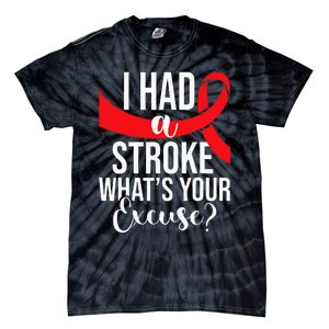 I Had A Stroke Stroke Survivor Red Awareness Ribbon Tie-Dye T-Shirt