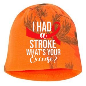 I Had A Stroke Stroke Survivor Red Awareness Ribbon Kati - Camo Knit Beanie