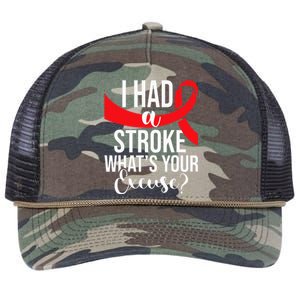 I Had A Stroke Stroke Survivor Red Awareness Ribbon Retro Rope Trucker Hat Cap