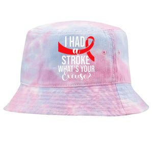 I Had A Stroke Stroke Survivor Red Awareness Ribbon Tie-Dyed Bucket Hat