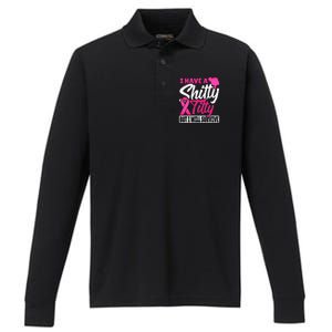 I Have A Shitty Titty But I Will Survive Breast Cancer Performance Long Sleeve Polo