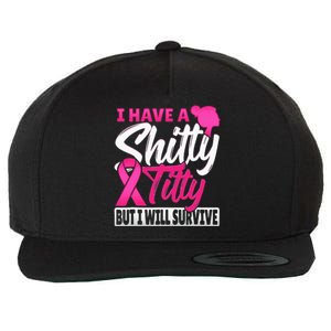 I Have A Shitty Titty But I Will Survive Breast Cancer Wool Snapback Cap