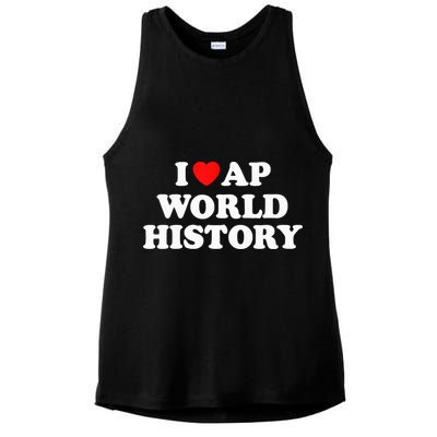 I Heart AP World History Red Heart Funny Retro Design Ladies PosiCharge Tri-Blend Wicking Tank