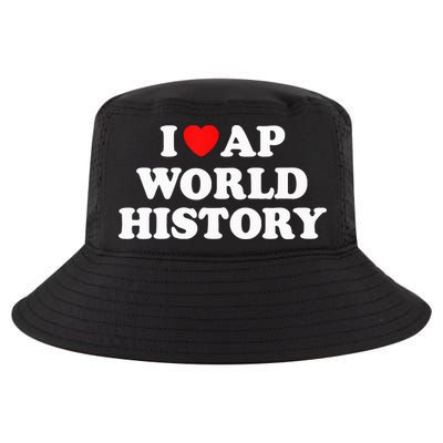 I Heart AP World History Red Heart Funny Retro Design Cool Comfort Performance Bucket Hat