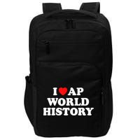 I Heart AP World History Red Heart Funny Retro Design Impact Tech Backpack