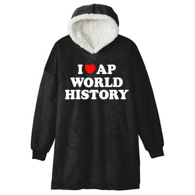 I Heart AP World History Red Heart Funny Retro Design Hooded Wearable Blanket