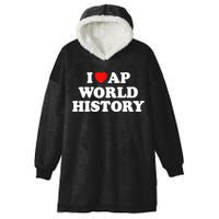 I Heart AP World History Red Heart Funny Retro Design Hooded Wearable Blanket