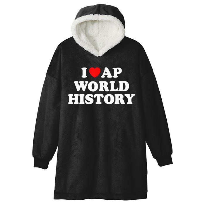 I Heart AP World History Red Heart Funny Retro Design Hooded Wearable Blanket