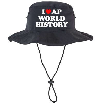I Heart AP World History Red Heart Funny Retro Design Bucket Hat