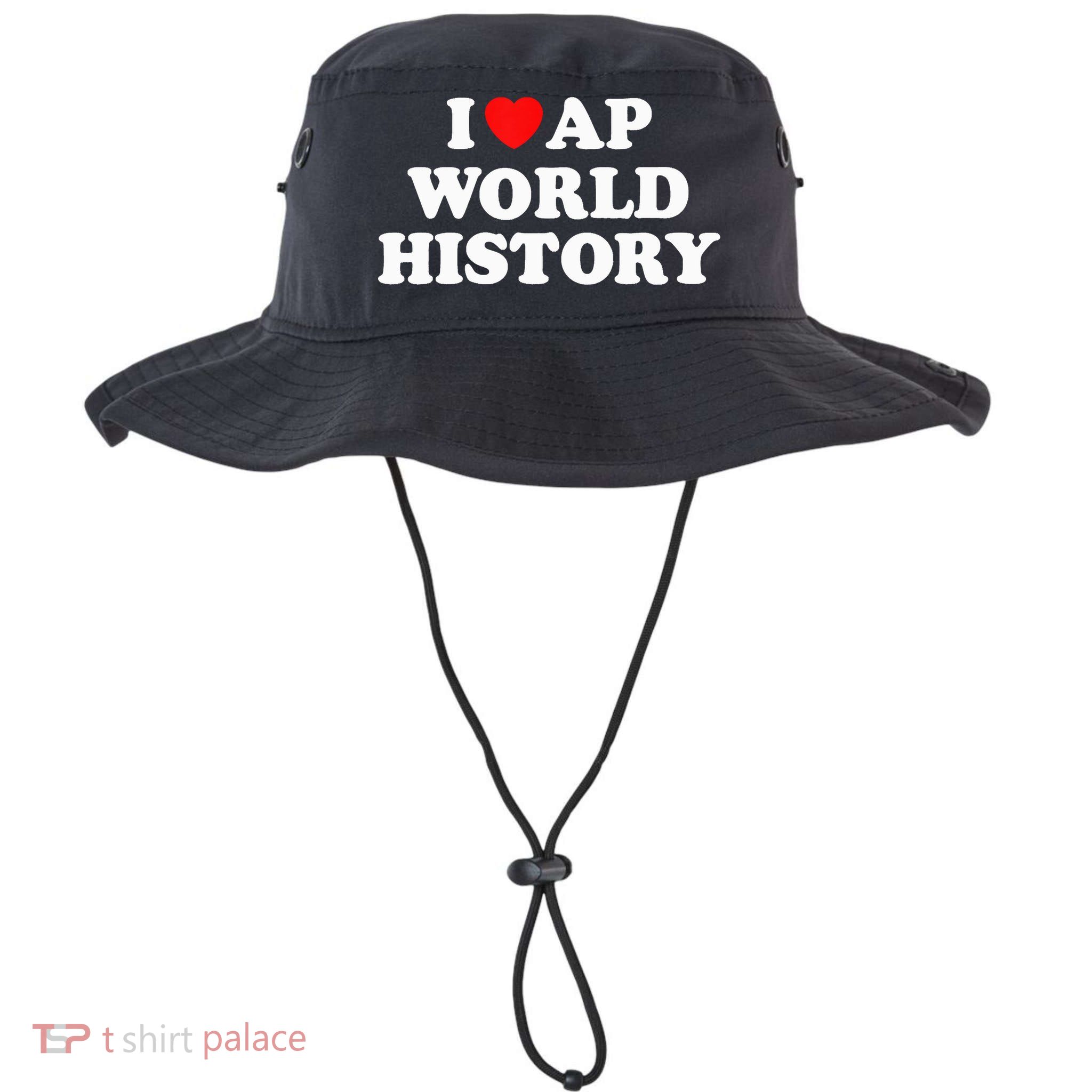 I Heart AP World History Red Heart Funny Retro Design Bucket Hat