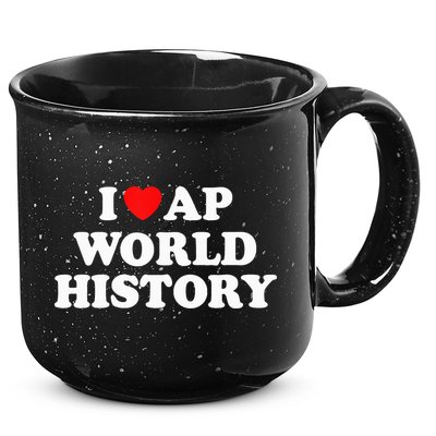 I Heart AP World History Red Heart Funny Retro Design 15oz Campfire Ceramic Mug