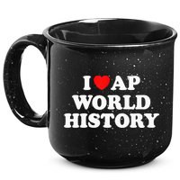 I Heart AP World History Red Heart Funny Retro Design 15oz Campfire Ceramic Mug