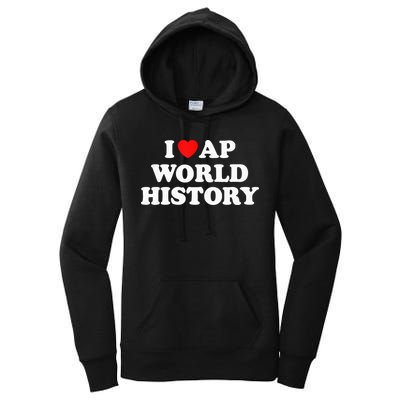 I Heart AP World History Red Heart Funny Retro Design Women's Pullover Hoodie
