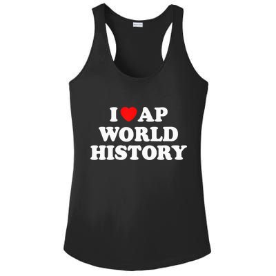 I Heart AP World History Red Heart Funny Retro Design Ladies PosiCharge Competitor Racerback Tank