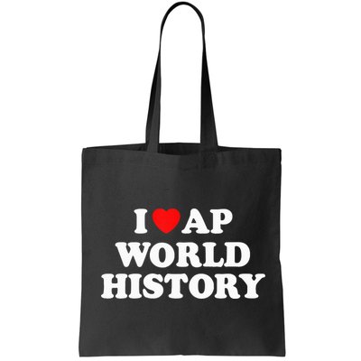I Heart AP World History Red Heart Funny Retro Design Bag