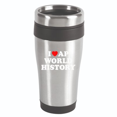 I Heart AP World History Red Heart Funny Retro Design 16oz Travel Tumbler