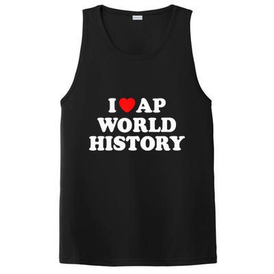 I Heart AP World History Red Heart Funny Retro Design PosiCharge Competitor Tank