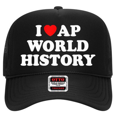 I Heart AP World History Red Heart Funny Retro Design Trucker Hat