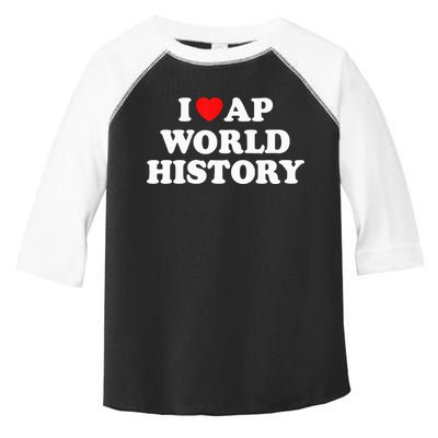 I Heart AP World History Red Heart Funny Retro Design Toddler Fine Jersey T-Shirt
