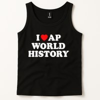 I Heart AP World History Red Heart Funny Retro Design Tank Top