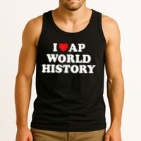 I Heart AP World History Red Heart Funny Retro Design Tank Top