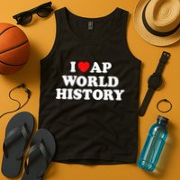 I Heart AP World History Red Heart Funny Retro Design Tank Top