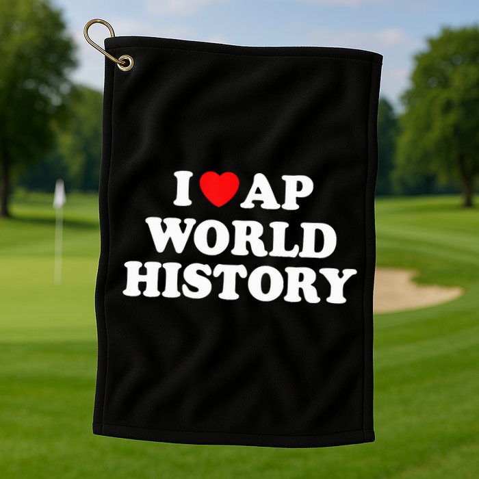 I Heart AP World History Red Heart Funny Retro Design Golf Towel