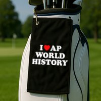 I Heart AP World History Red Heart Funny Retro Design Golf Towel