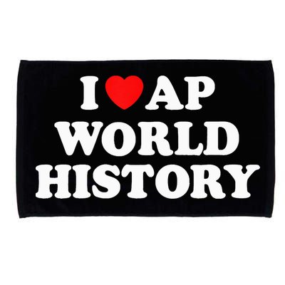 I Heart AP World History Red Heart Funny Retro Design Microfiber Hand Towel