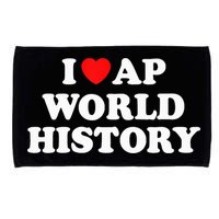 I Heart AP World History Red Heart Funny Retro Design Microfiber Hand Towel