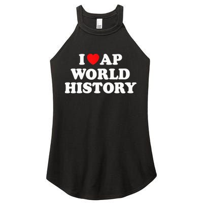 I Heart AP World History Red Heart Funny Retro Design Women's Perfect Tri Rocker Tank