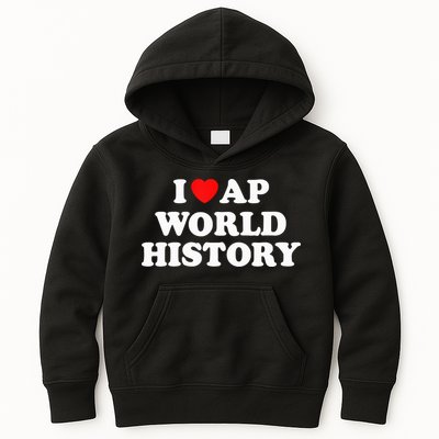 I Heart AP World History Red Heart Funny Retro Design Kids Hoodie