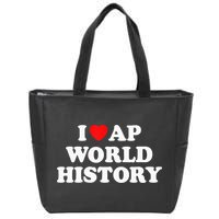I Heart AP World History Red Heart Funny Retro Design Zip Tote Bag