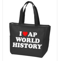 I Heart AP World History Red Heart Funny Retro Design Zip Tote Bag