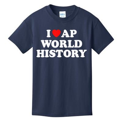 I Heart AP World History Red Heart Funny Retro Design Kids T-Shirt