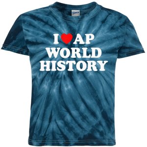 I Heart AP World History Red Heart Funny Retro Design Kids Tie-Dye T-Shirt