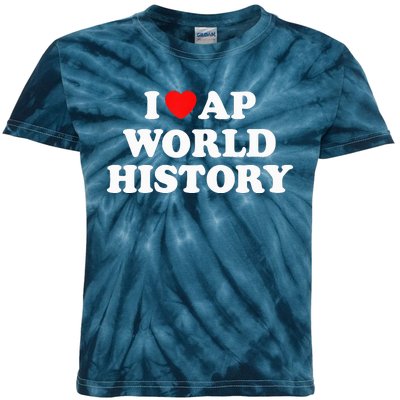 I Heart AP World History Red Heart Funny Retro Design Kids Tie-Dye T-Shirt