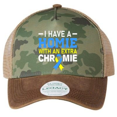 I Have A Homie With An Extra Chromie Down Syndrome Awareness Legacy Tie Dye Trucker Hat