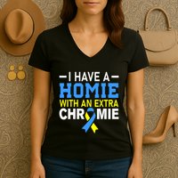 I Have A Homie With An Extra Chromie Down Syndrome Awareness Women's V-Neck T-Shirt