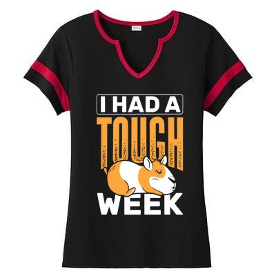 I Had A Tough Week Animals Guinea Pig Gift Ladies Halftime Notch Neck Tee