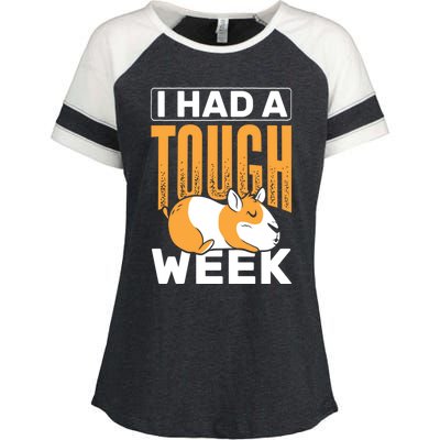 I Had A Tough Week Animals Guinea Pig Gift Enza Ladies Jersey Colorblock Tee