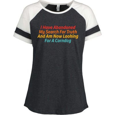 I Have Abandoned My Search For Truth Funny Retro Vintage Enza Ladies Jersey Colorblock Tee