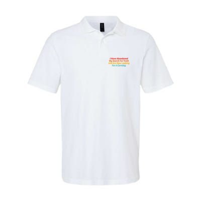 I Have Abandoned My Search For Truth Funny Retro Vintage Polo