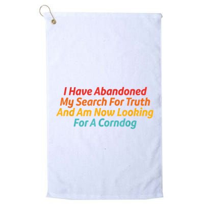 I Have Abandoned My Search For Truth Funny Retro Vintage Golf Towel