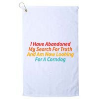 I Have Abandoned My Search For Truth Funny Retro Vintage Golf Towel